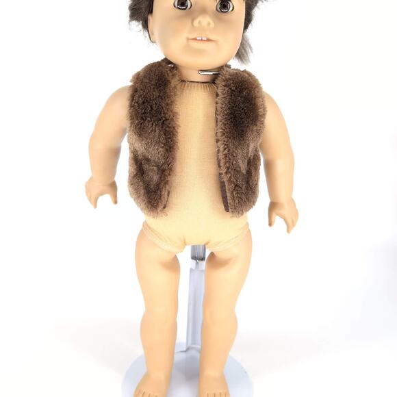 Toys"R"Us Dark Brown Fuzzy Doll Vest / Sleeveless Winter Coat for 18" Dolls GUC - Picture 1 of 9